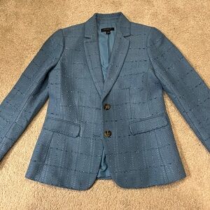 Ann Taylor Light Blue Textured Tweed Blazer